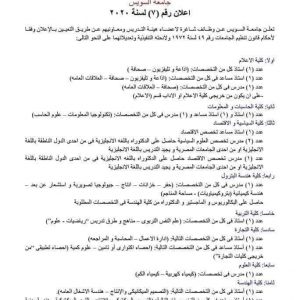 وظائف الجامعات المصرية