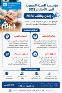 وظائف مؤسسة الهيئة المصرية لقرى الأطفال SOS مصر 2026 | التقديم متاح الآن